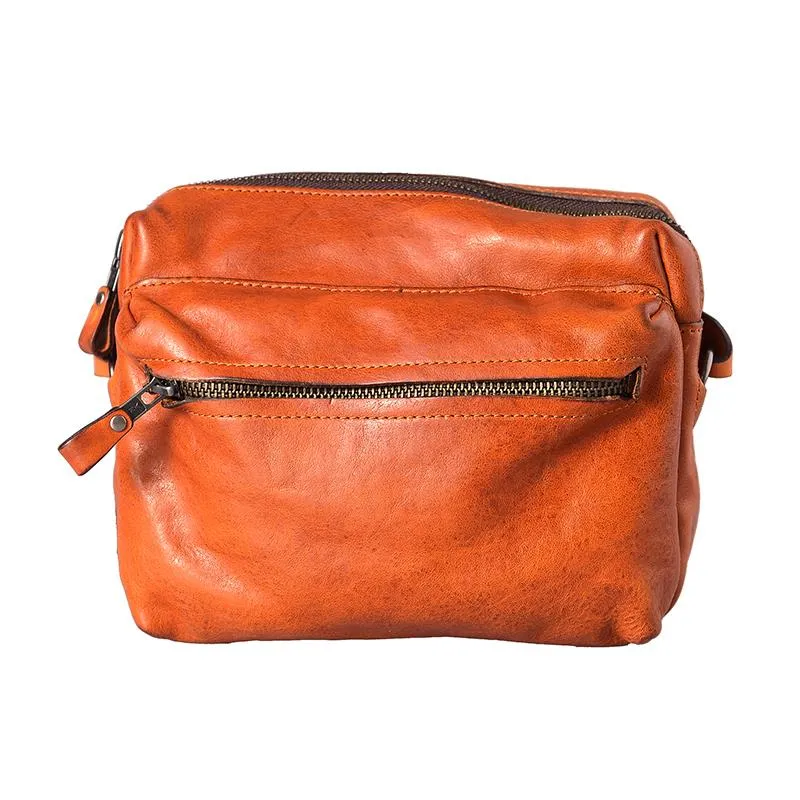 Fashion Simple Black Small Leather Men Side Bag Tan Messenger Bag Courier Bag For Men