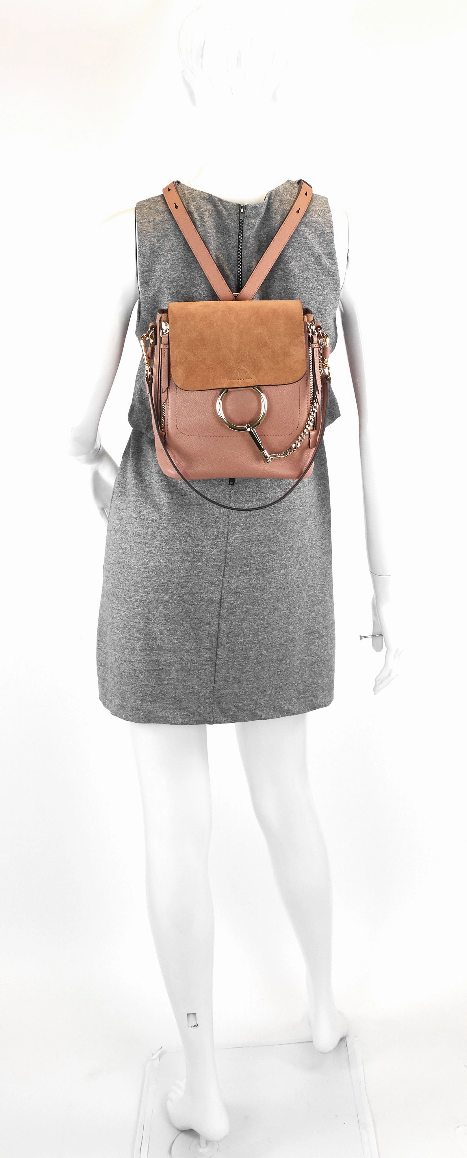 Faye Calfskin and Suede Backpack Bag