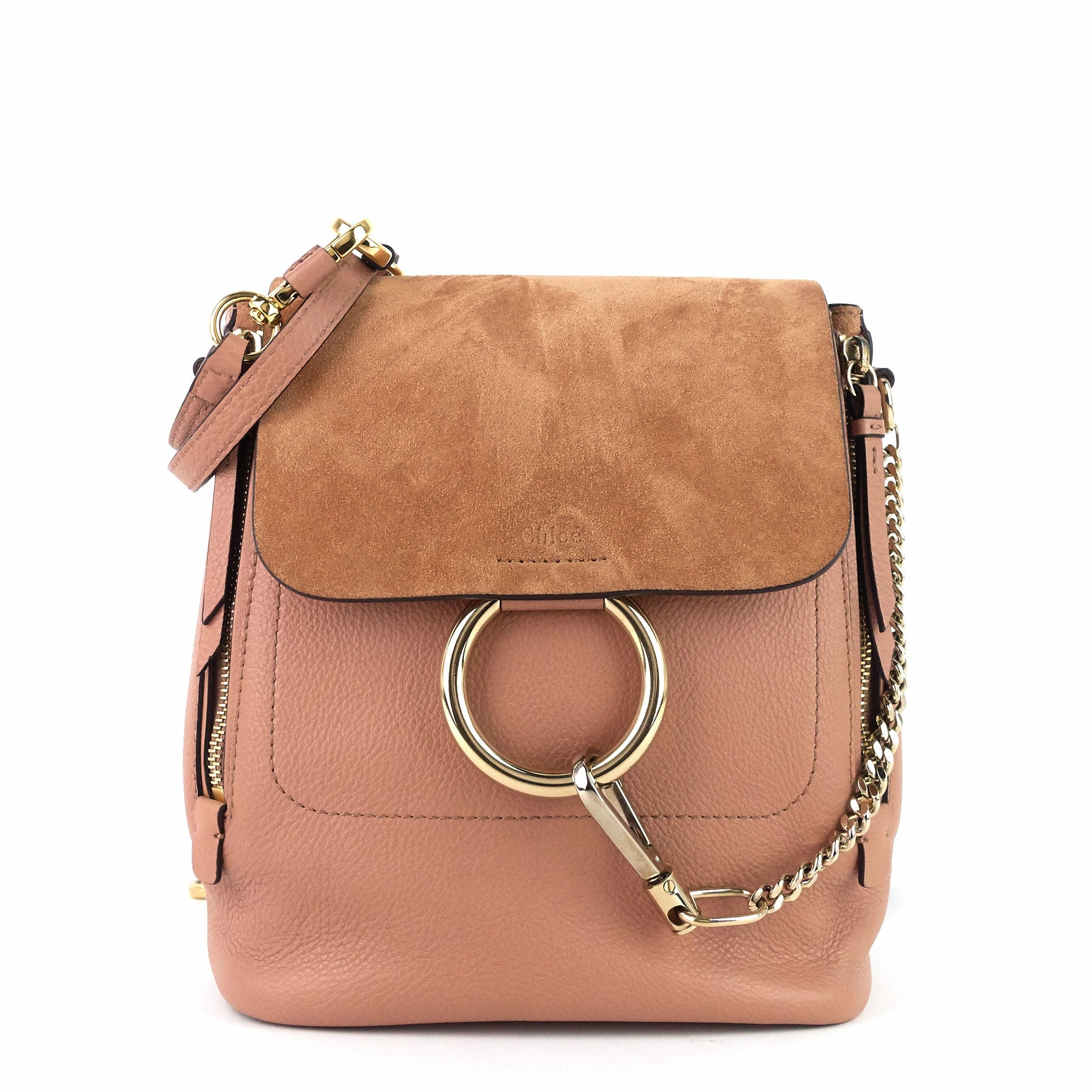 Faye Calfskin and Suede Backpack Bag