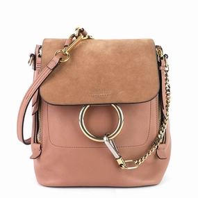 Faye Medium Leather and Suede Backpack