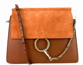 Faye Medium Leather and Suede Bag