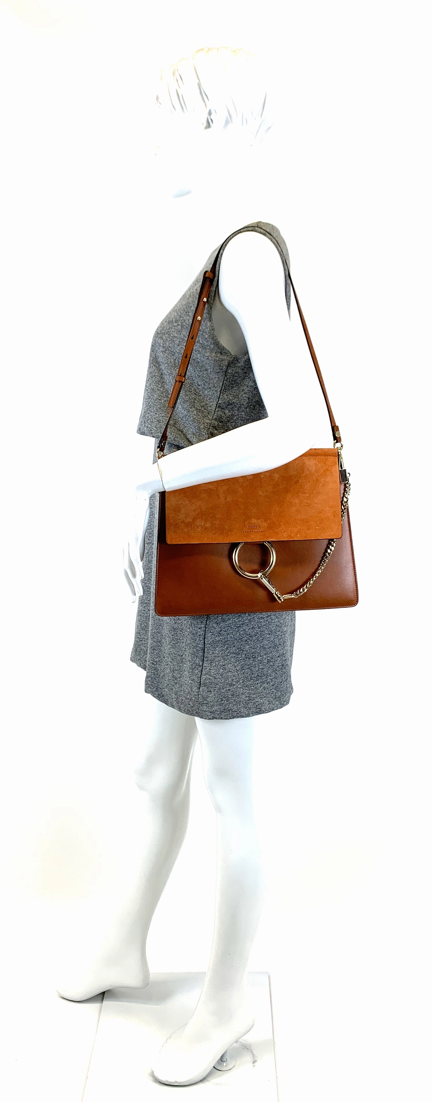 Faye Medium Leather and Suede Bag