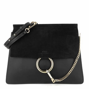 Faye Medium Leather and Suede Bag