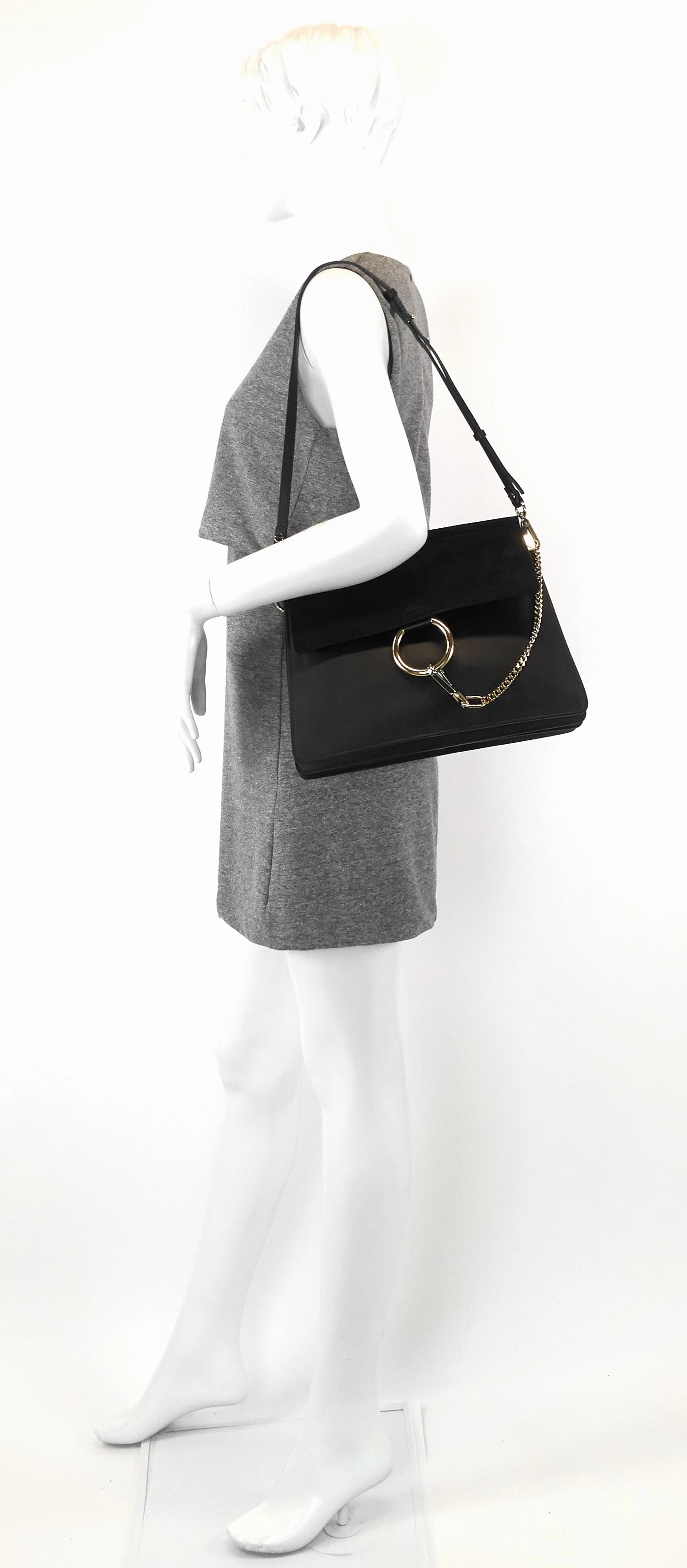Faye Medium Leather and Suede Bag