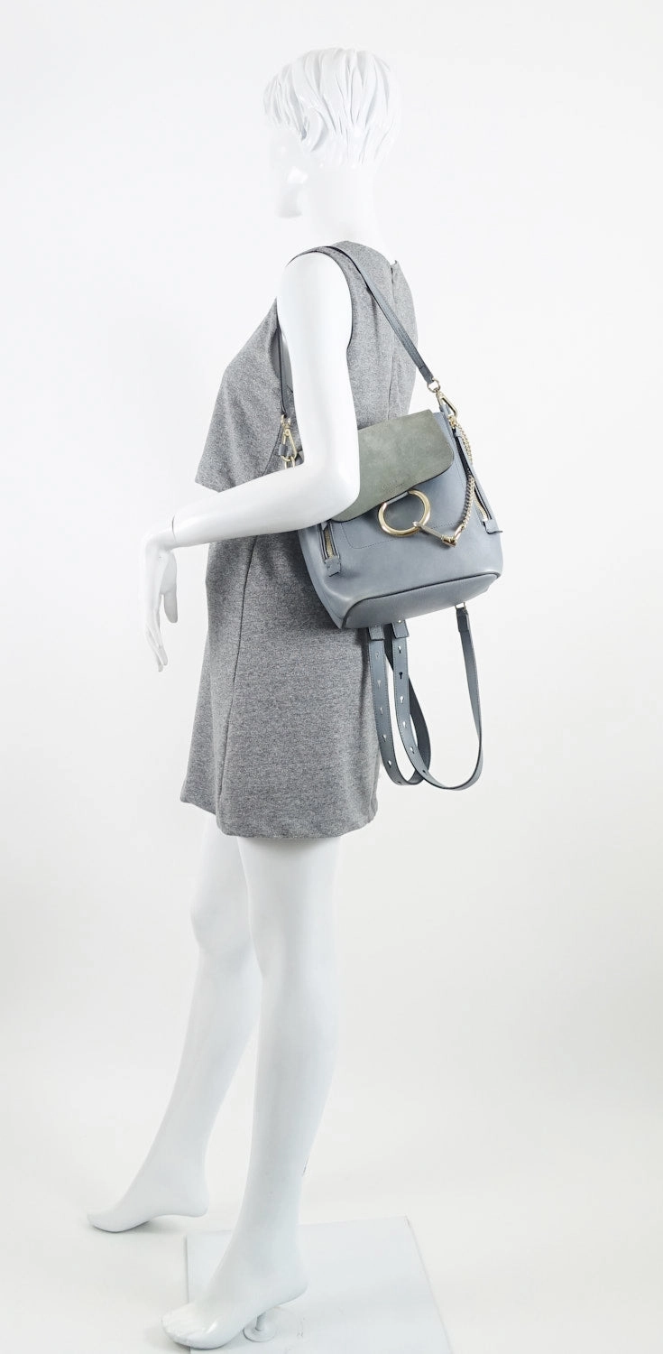 Faye Medium Suede and Calf Leather Backpack