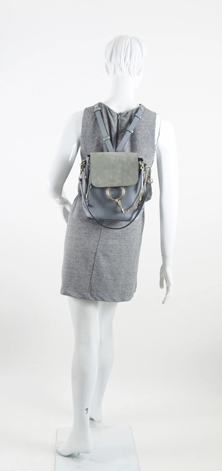 Faye Medium Suede and Calf Leather Backpack
