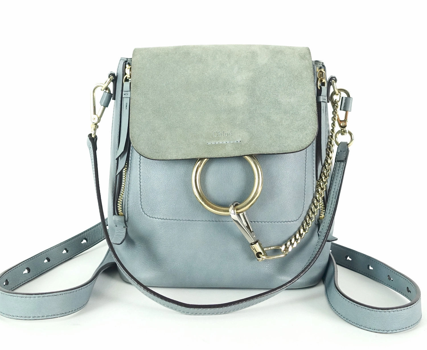Faye Medium Suede and Calf Leather Backpack