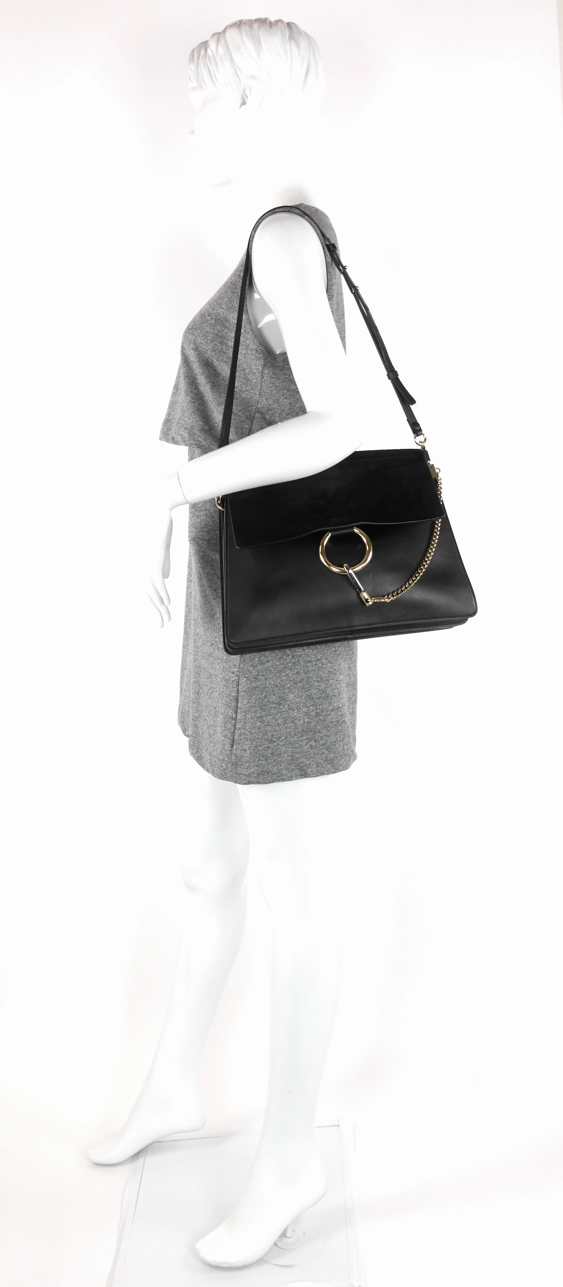 Faye Medium Suede and Leather Bag