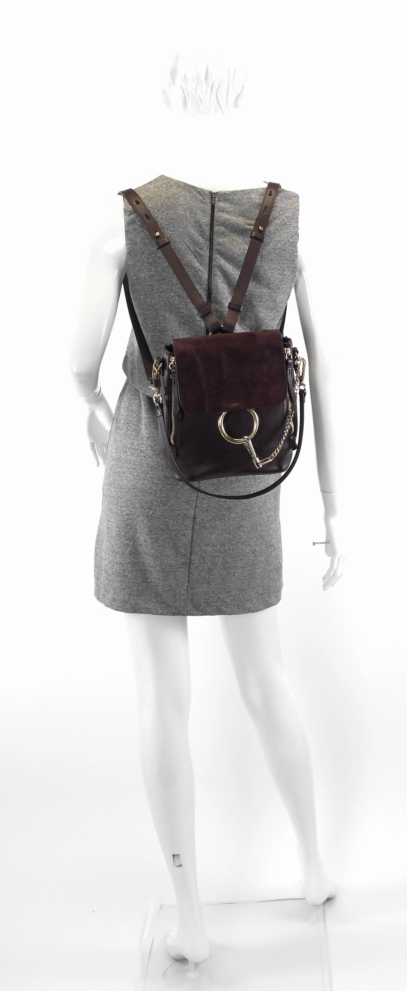 Faye Small Calf and Suede Backpack