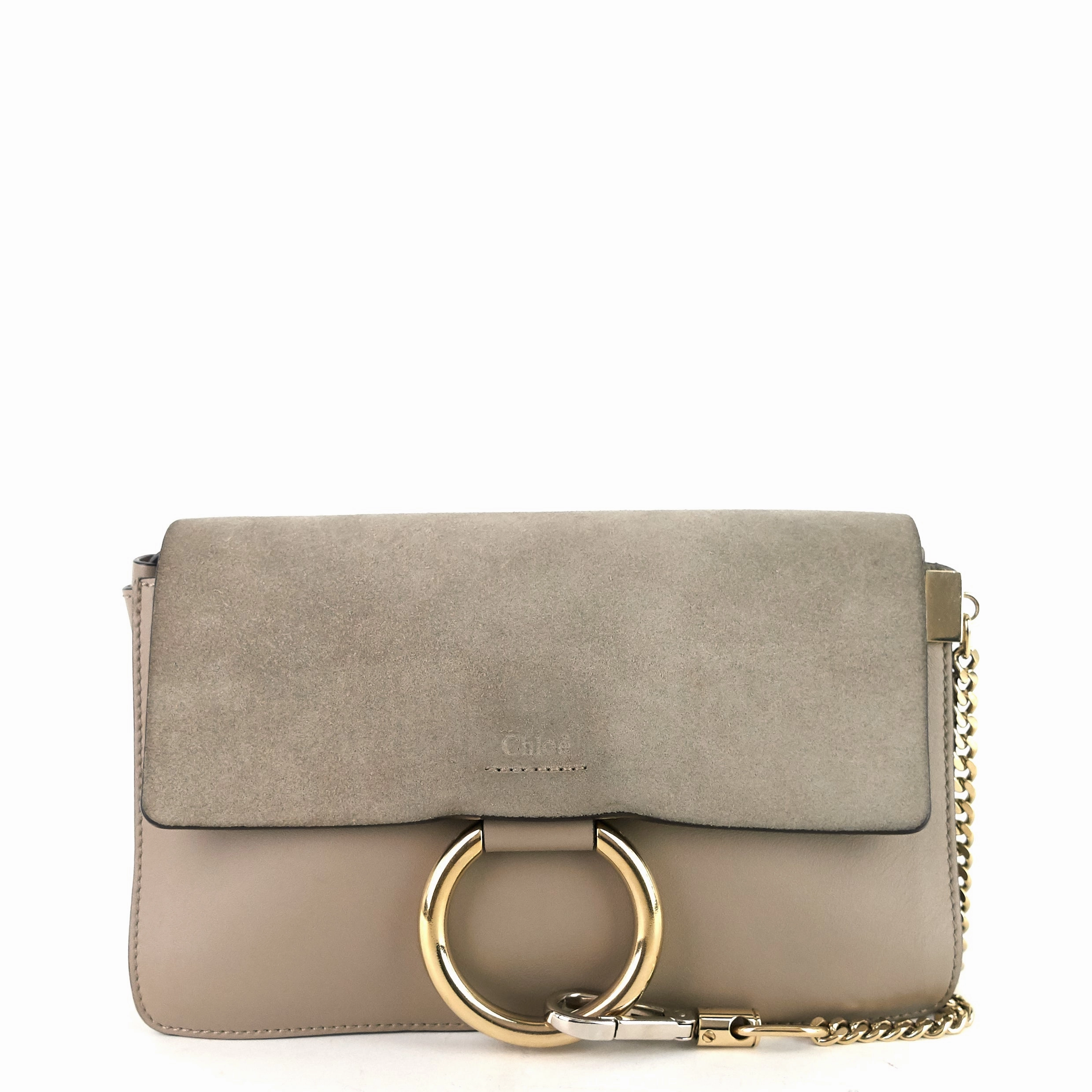 Faye Small Calfskin and Suede Shoulder Bag
