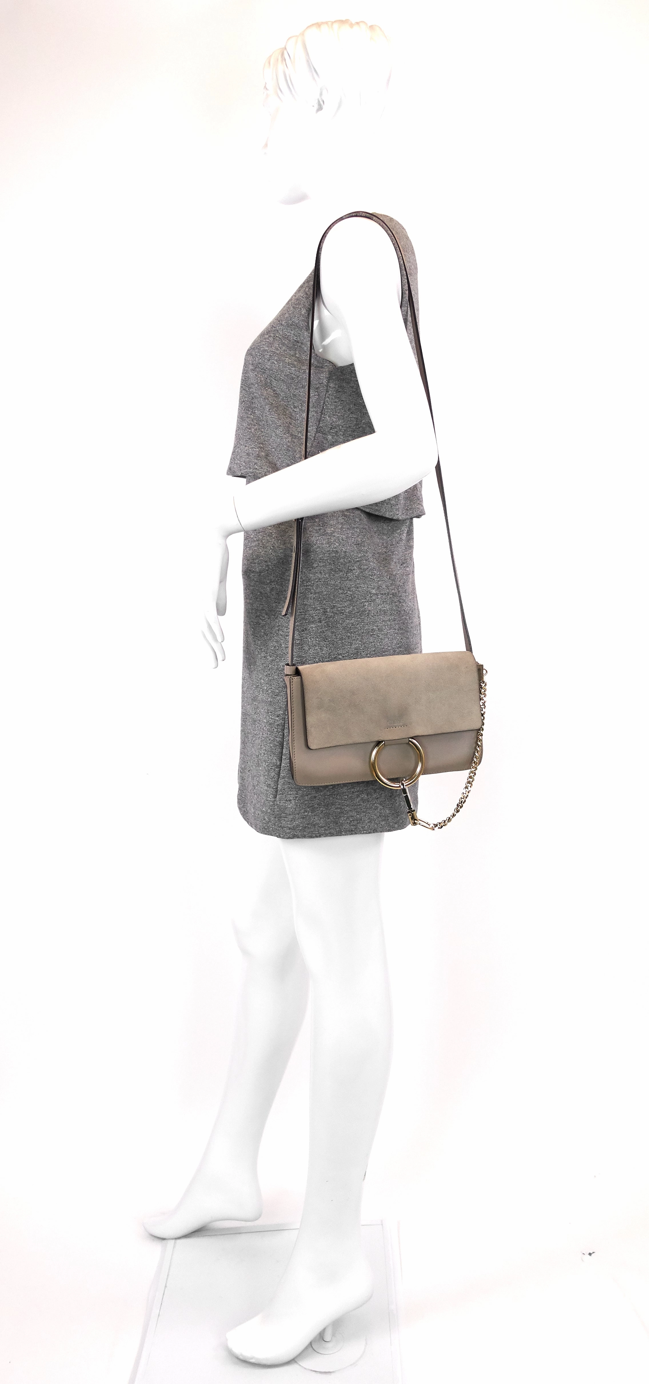 Faye Small Calfskin and Suede Shoulder Bag