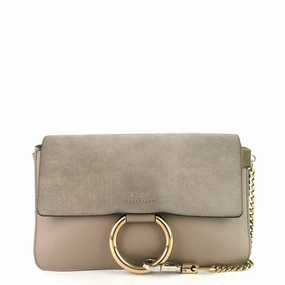 Faye Small Calfskin and Suede Shoulder Bag