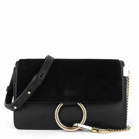 Faye Small Leather and Suede Bag