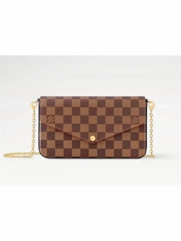 Felicie Pochette Damier Shoulder Bag Brown