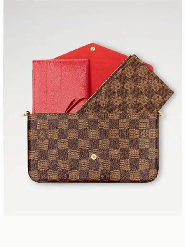 Felicie Pochette Damier Shoulder Bag Brown