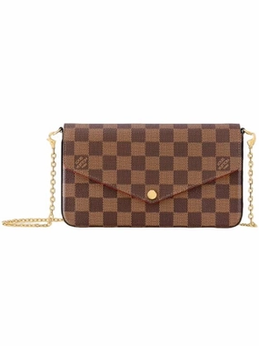 Felicie Pochette Damier Shoulder Bag Brown