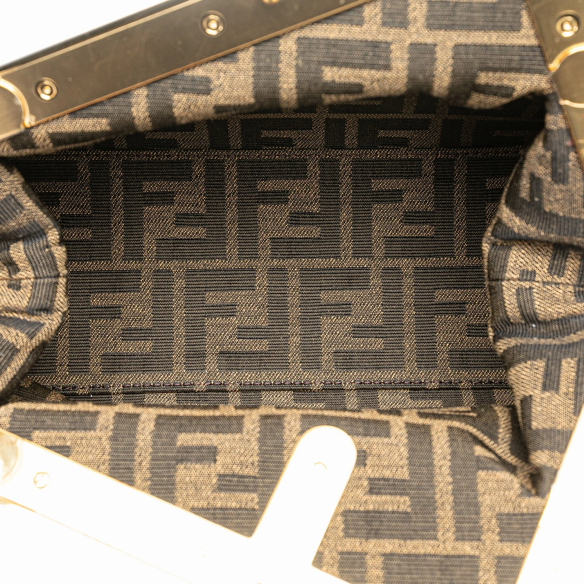 Fendace Fendi First Coated Canvas FF Baroque Print Crossbody