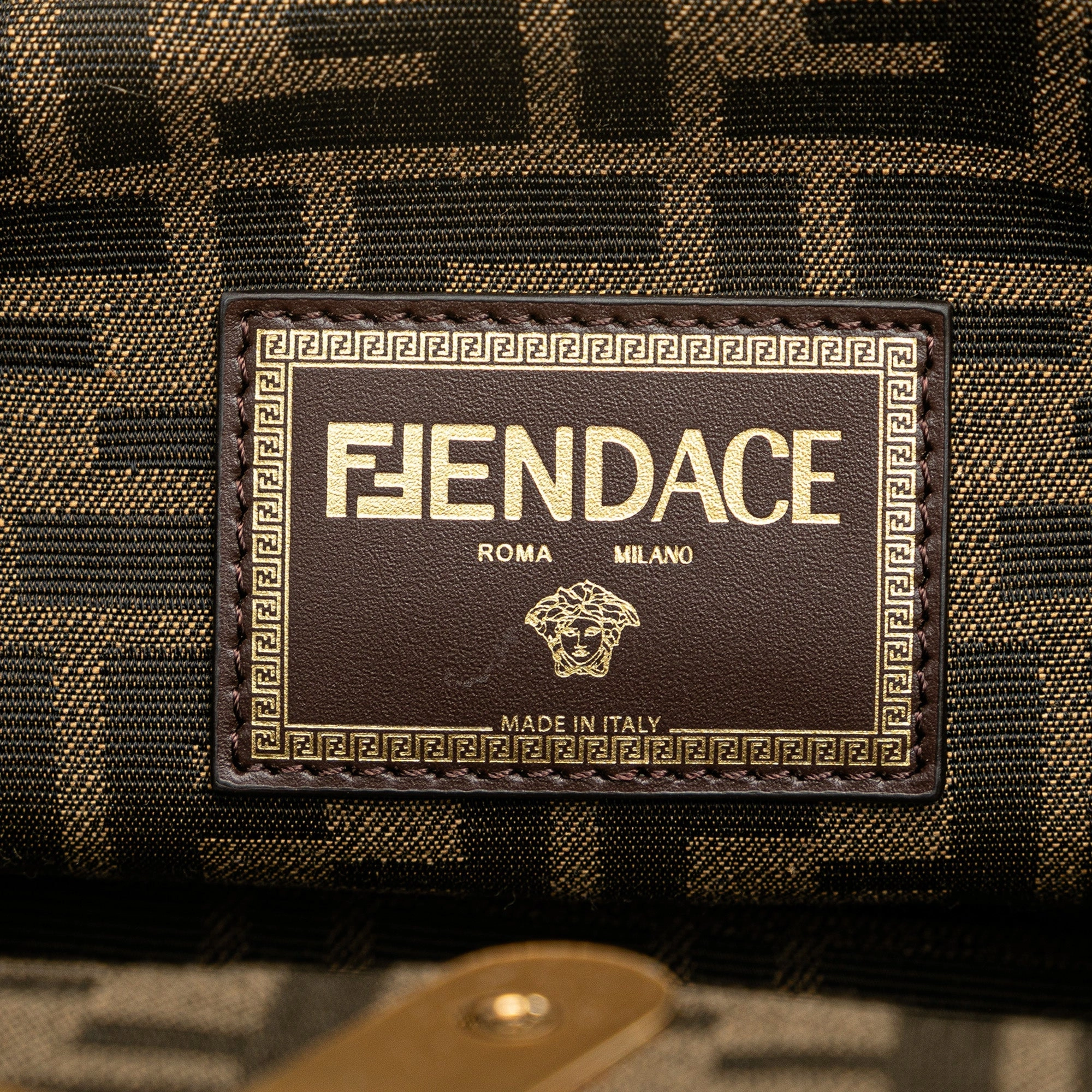 Fendace Fendi First Coated Canvas FF Baroque Print Crossbody