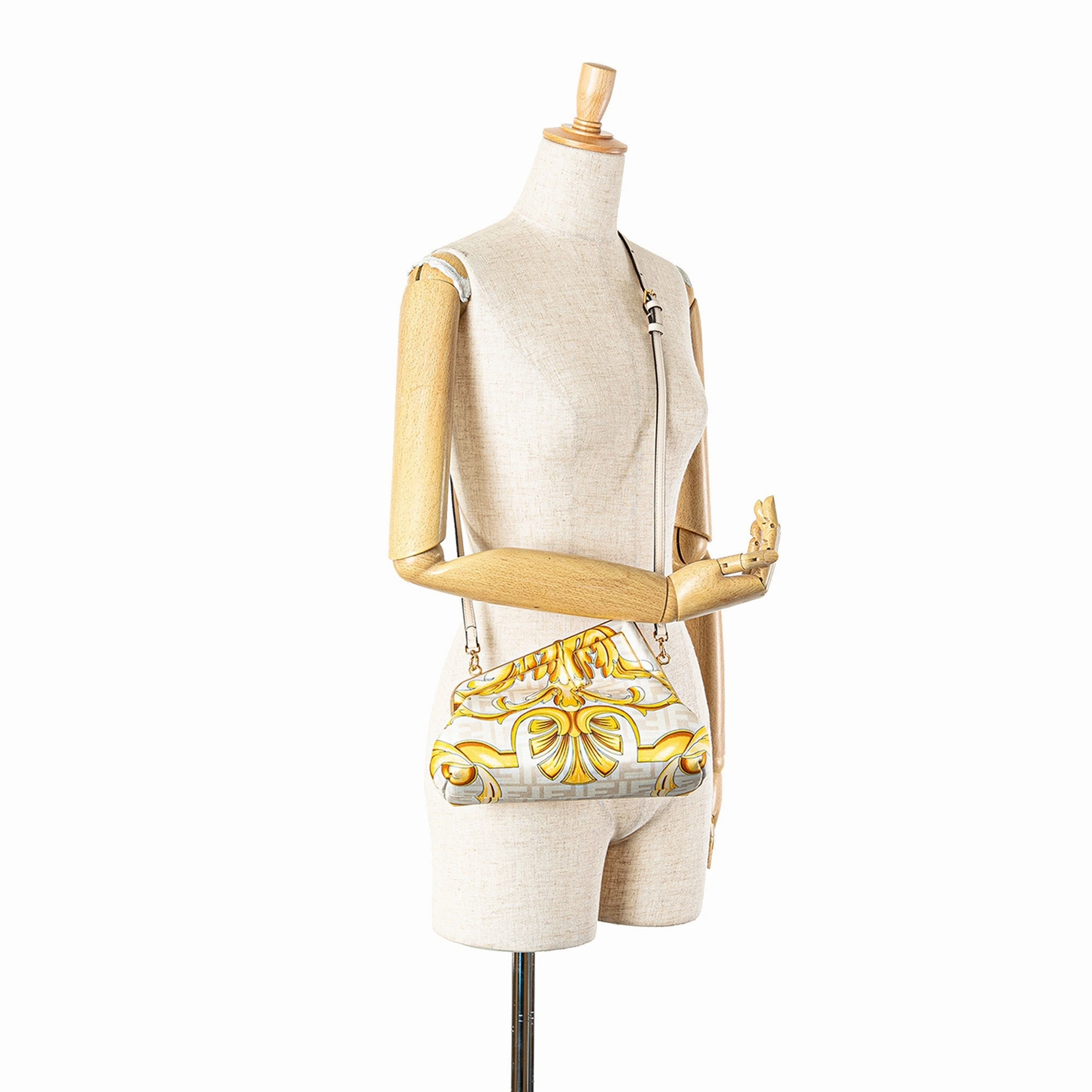 Fendace Fendi First Coated Canvas FF Baroque Print Crossbody