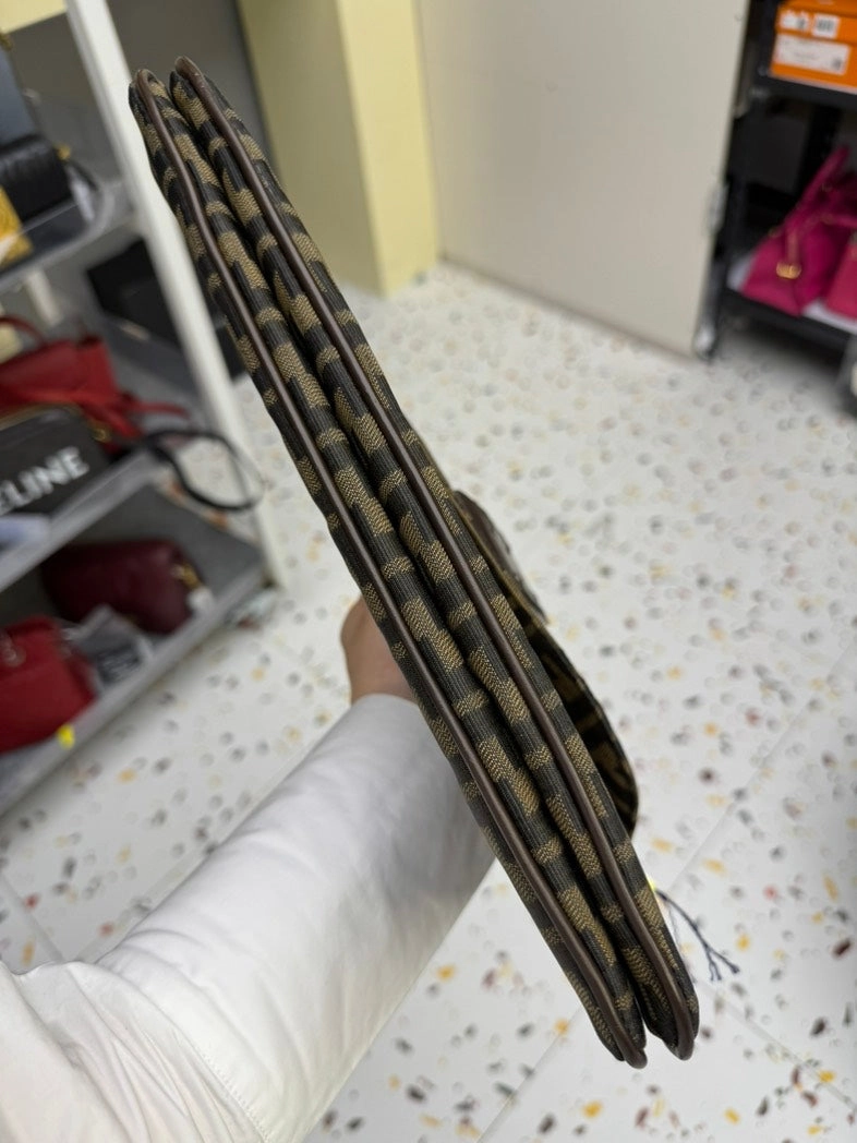 Fendi Baguette Brown Canvas Shoulder Bag