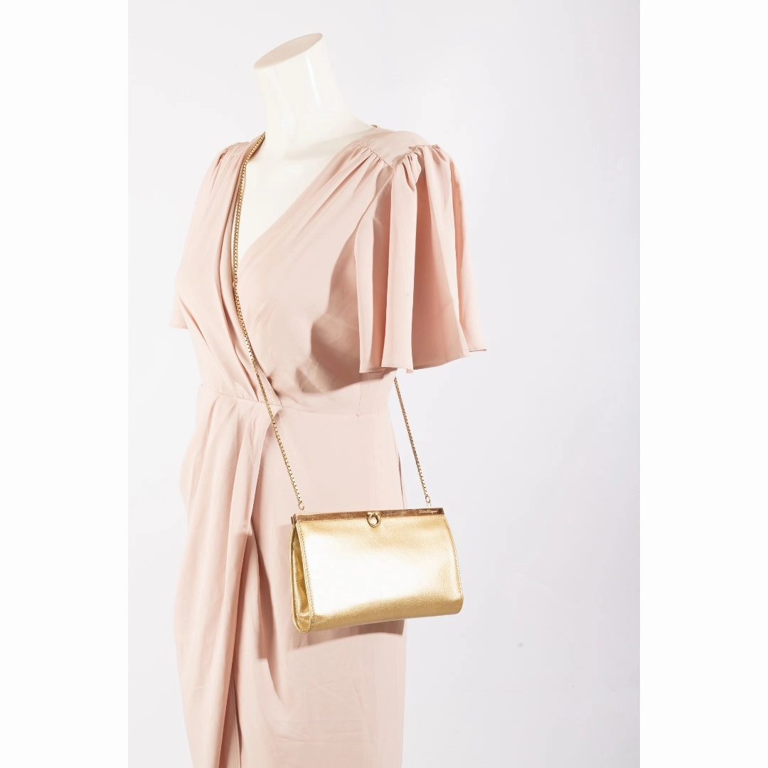 Ferragamo Gancini Flap Wallet With Chain