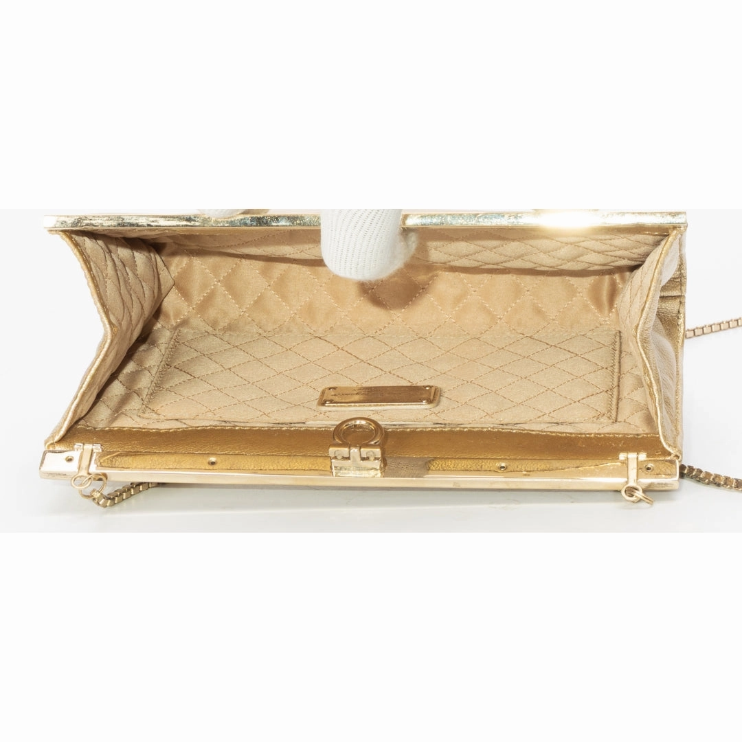 Ferragamo Gancini Flap Wallet With Chain