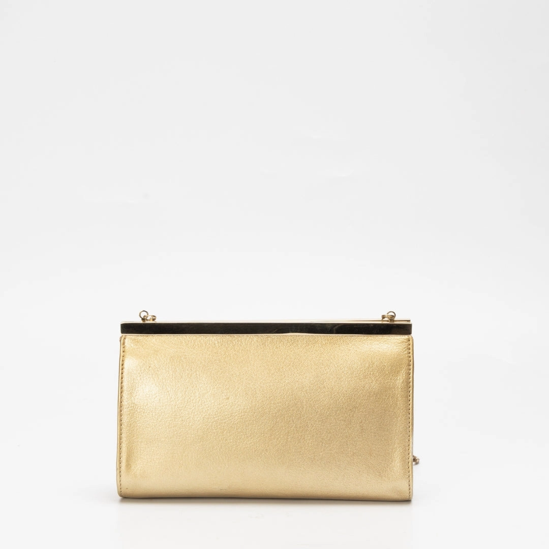 Ferragamo Gancini Flap Wallet With Chain