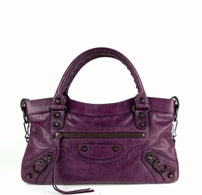 First Classic Studs Agneau Leather City Bag
