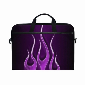 Flames Electric Purple Laptop Case Laptop Shoulder Bag Notebook Sleeve Handbag Computer Tablet Briefcase Carrying Case Cover with Shoulder Strap Handle 14 15inch for Men Women Travel/Business/School