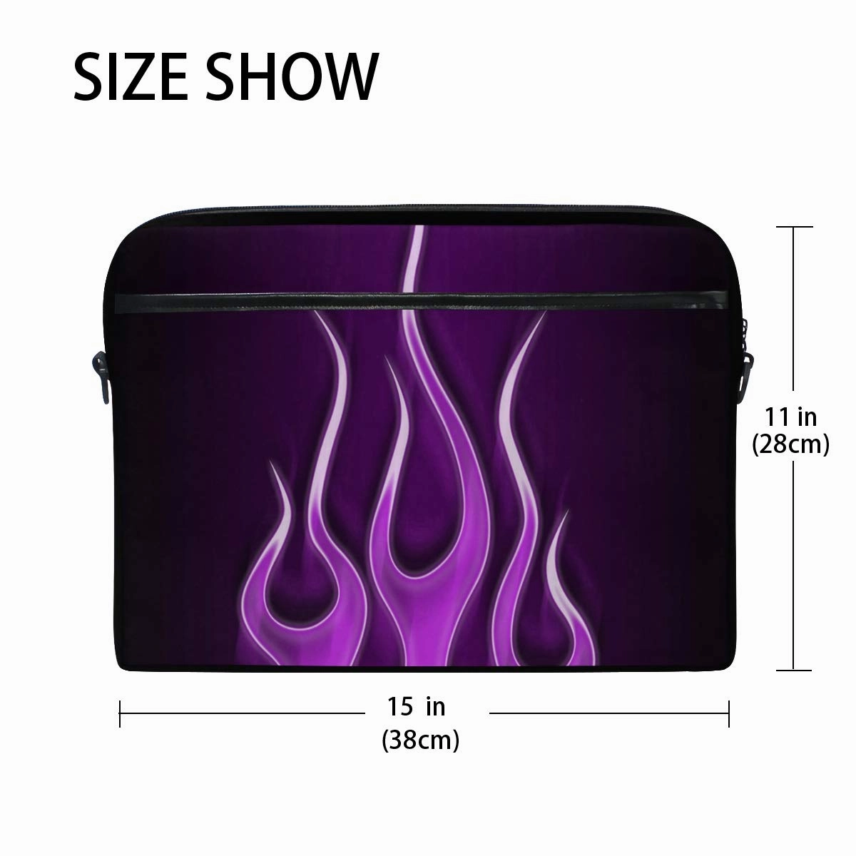 Flames Electric Purple Laptop Case Laptop Shoulder Bag Notebook Sleeve Handbag Computer Tablet Briefcase Carrying Case Cover with Shoulder Strap Handle 14 15inch for Men Women Travel/Business/School