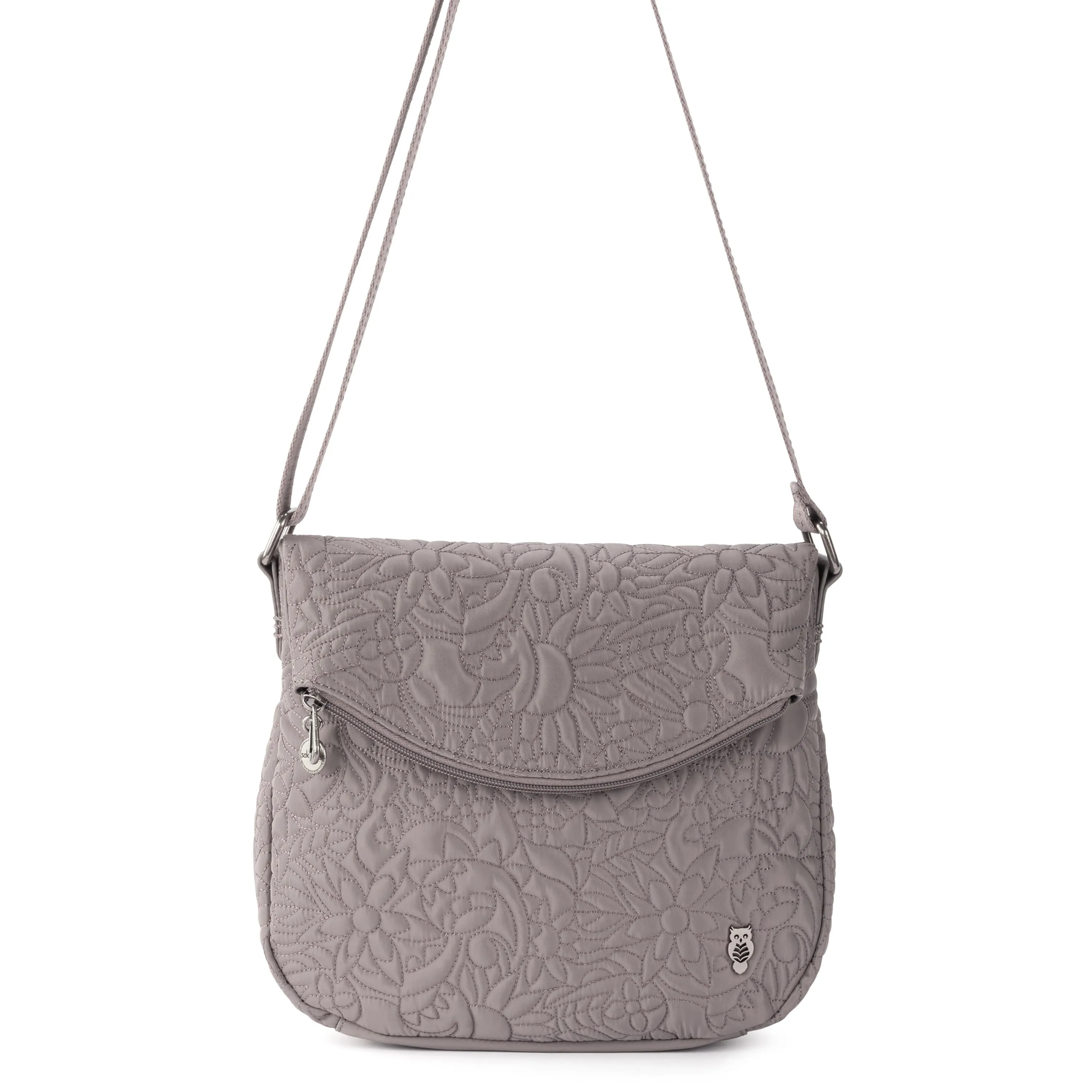 Foldover Crossbody - EcoTwill - Mushroom Spirit Desert Quilted