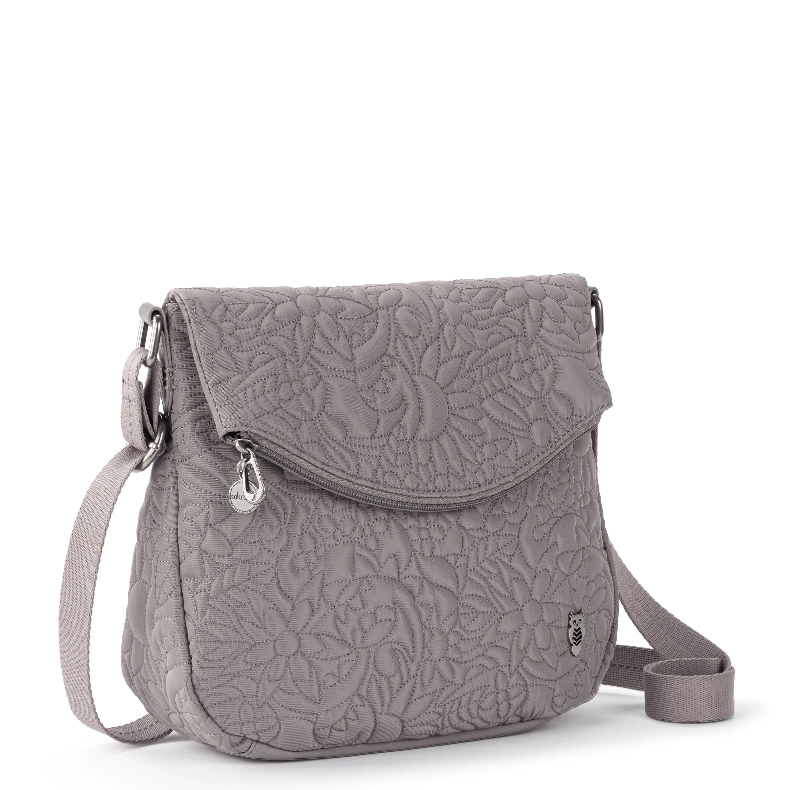 Foldover Crossbody - EcoTwill - Mushroom Spirit Desert Quilted