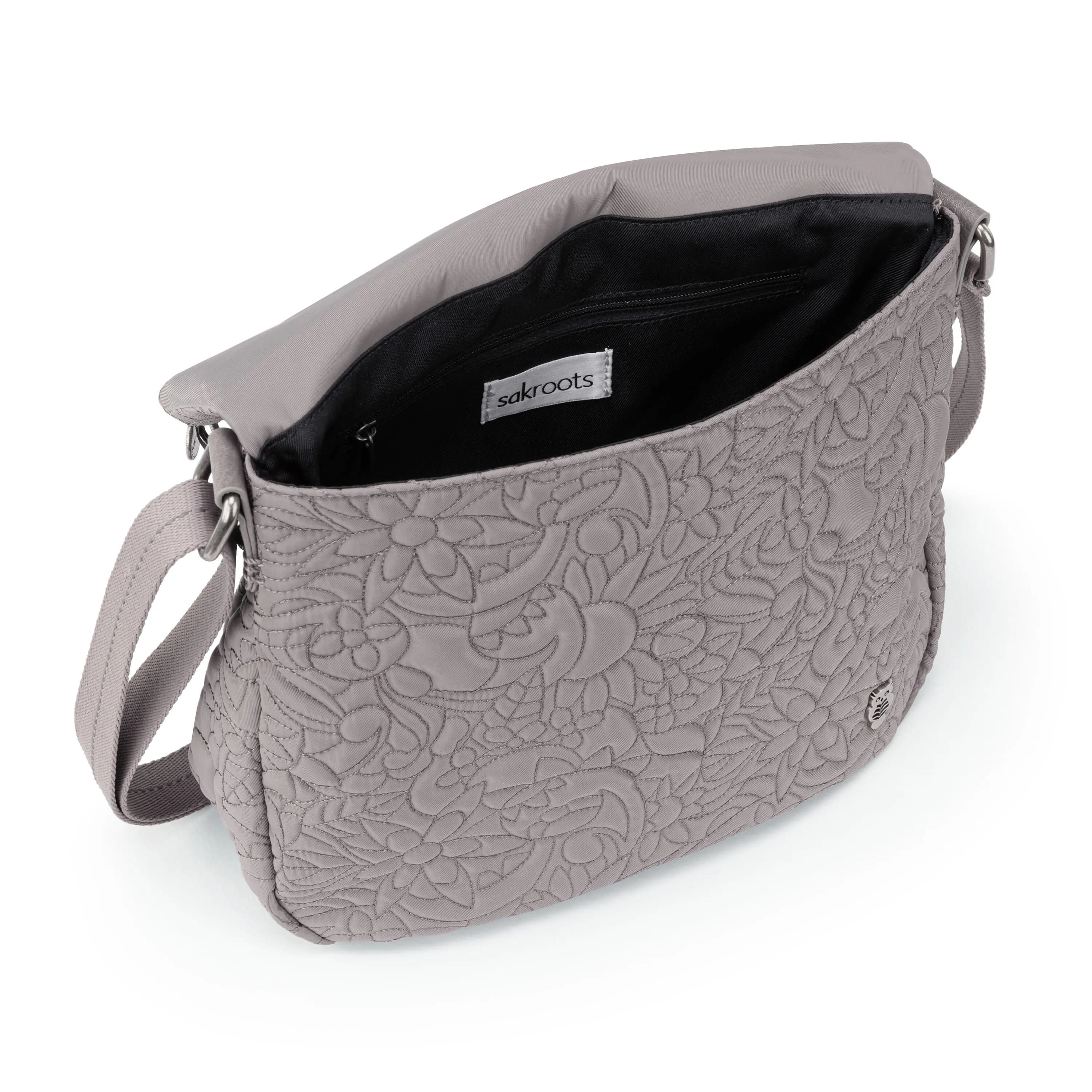 Foldover Crossbody - EcoTwill - Mushroom Spirit Desert Quilted
