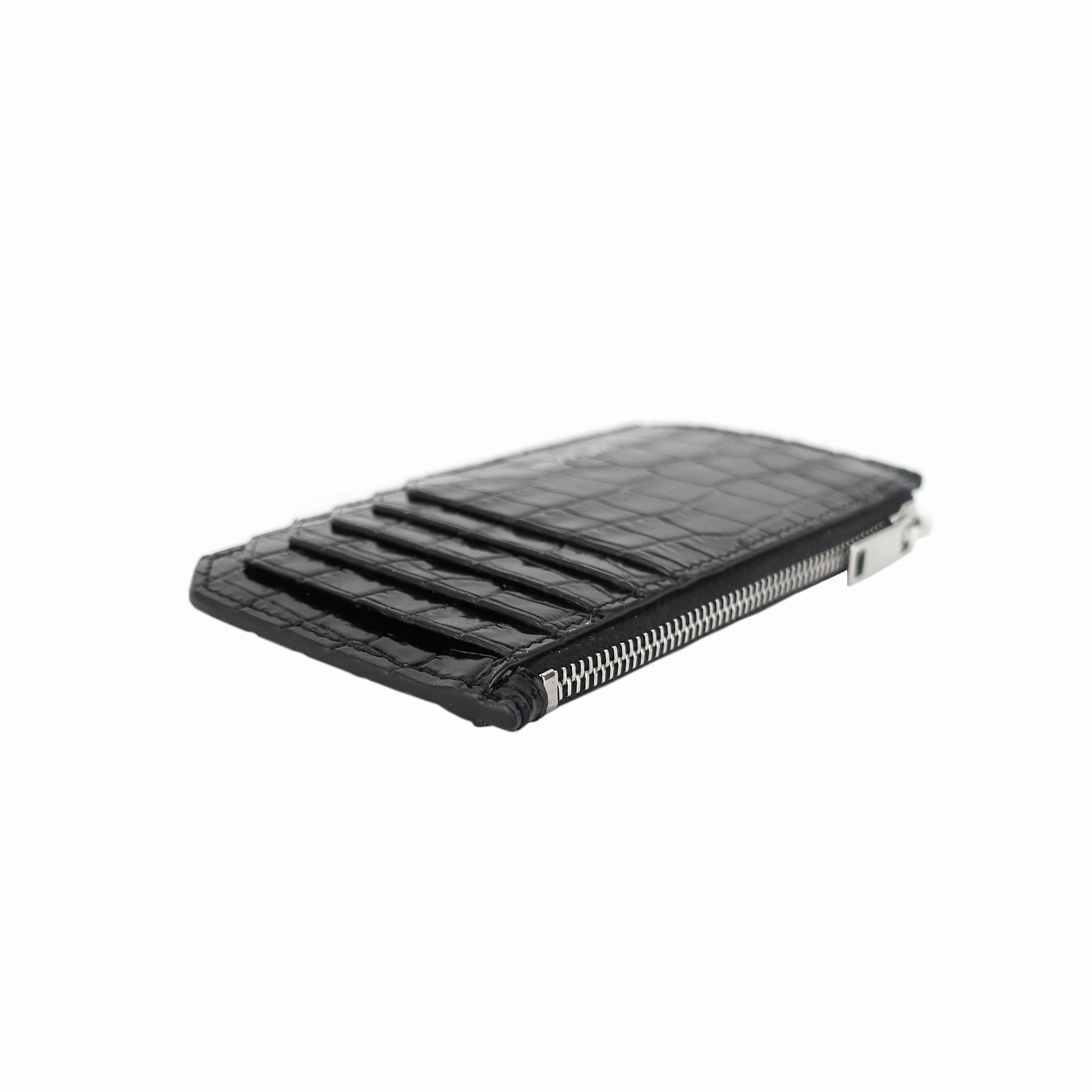 Fragments Crocodile-Embossed Leather Zipped Card Holder