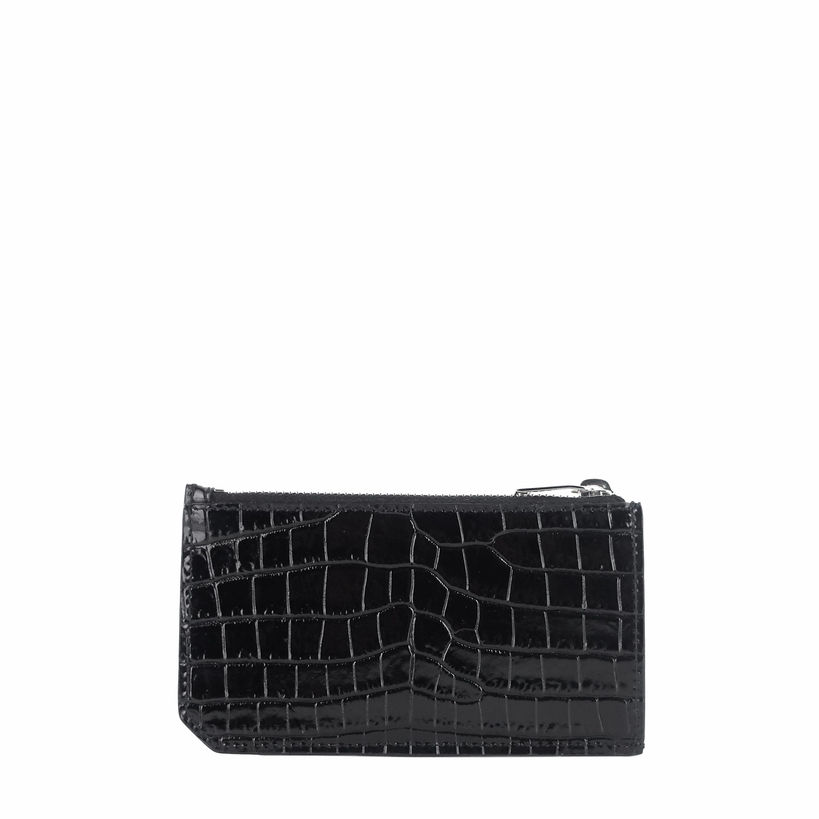 Fragments Crocodile-Embossed Leather Zipped Card Holder