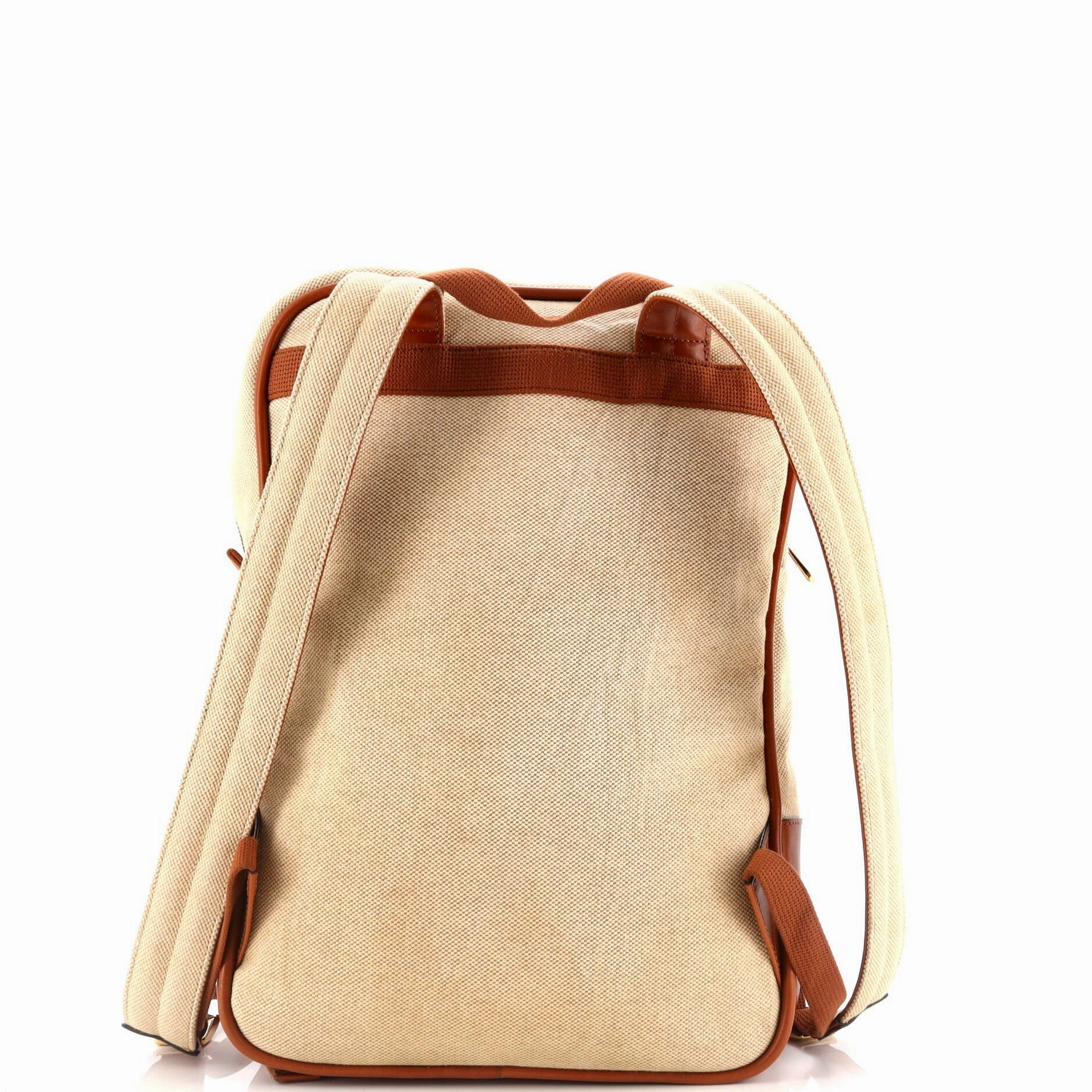 Front Pocket Backpack Vintage Web Canvas with Leather Medium