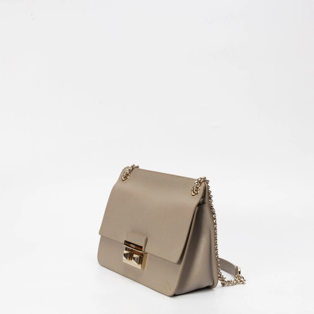 Furla Grey Venere Small Leather Crossbody Bag