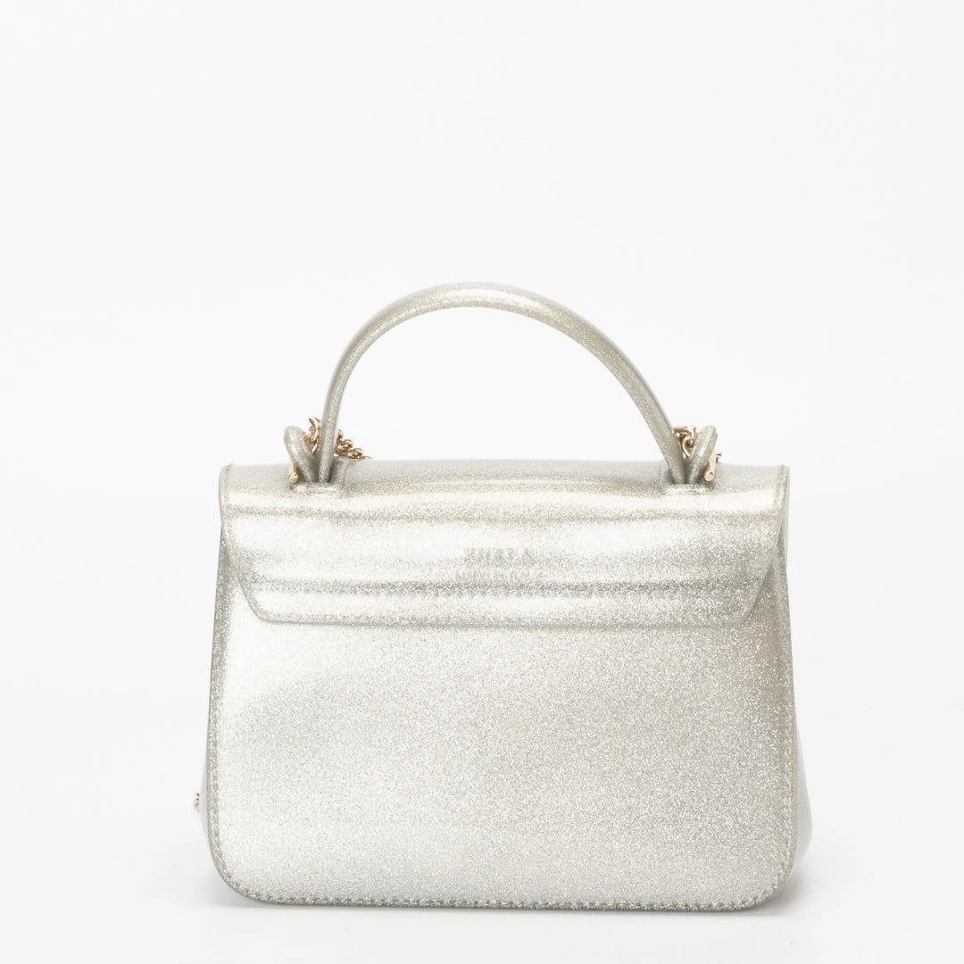 Furla Silver Metropolis Crossbody Bag