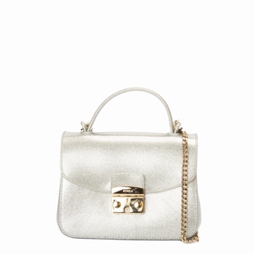 Furla Silver Metropolis Crossbody Bag