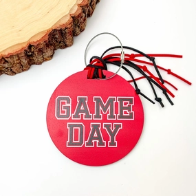 Game Day Luggage Tag in Red With Black Details