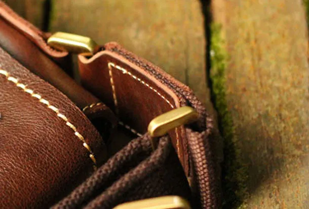 Genuine Leather Mens Cool Messenger Bag iPad Bag Chest Bag Bike Bag Cycling Bag For Men
