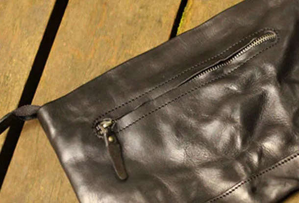 Genuine Leather Mens Cool Messenger Bag iPad Bag Chest Bag Bike Bag Cycling Evelope Cluth Bag For Men