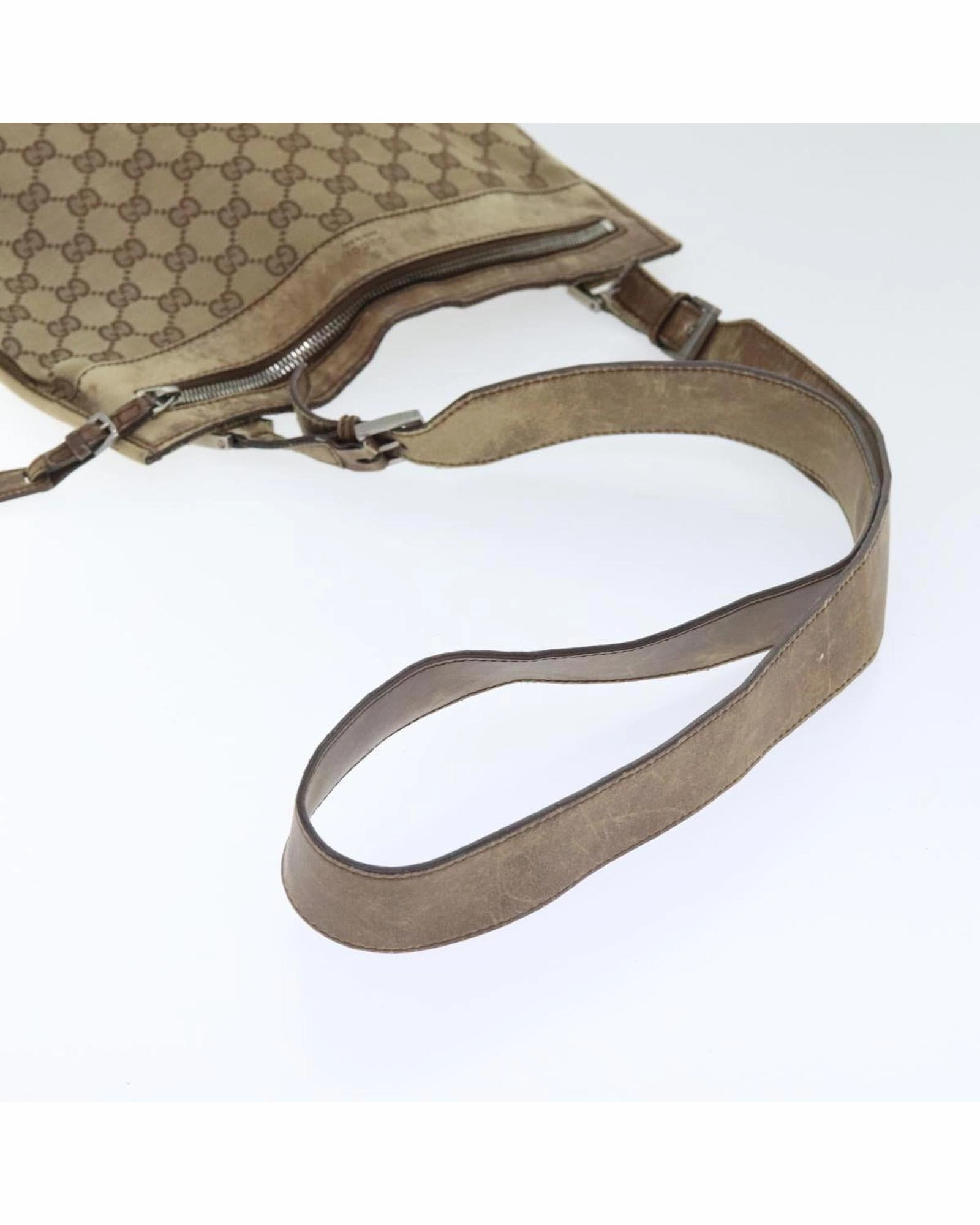 GG Canvas Shoulder Bag with Silver Accents