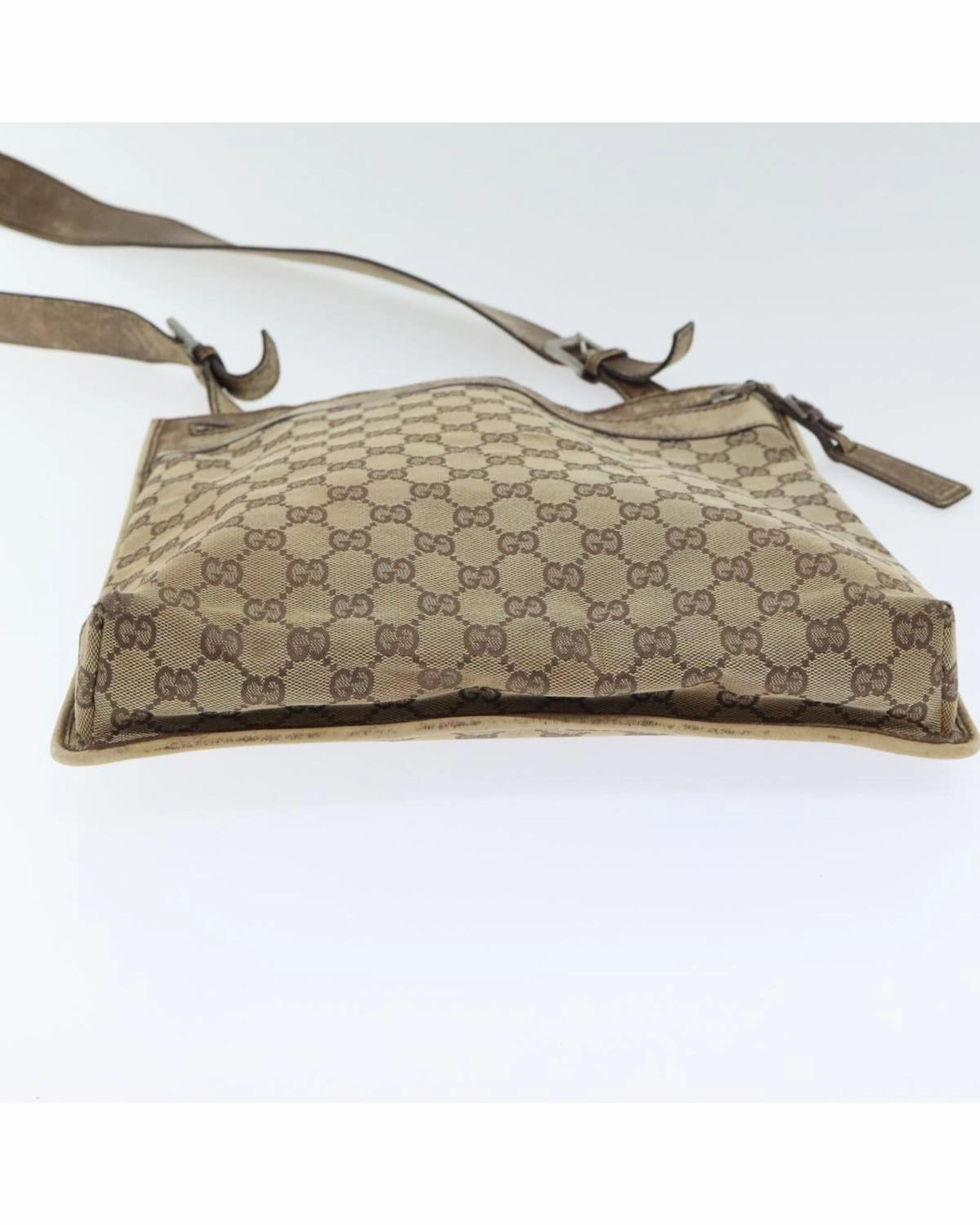 GG Canvas Shoulder Bag with Silver Accents