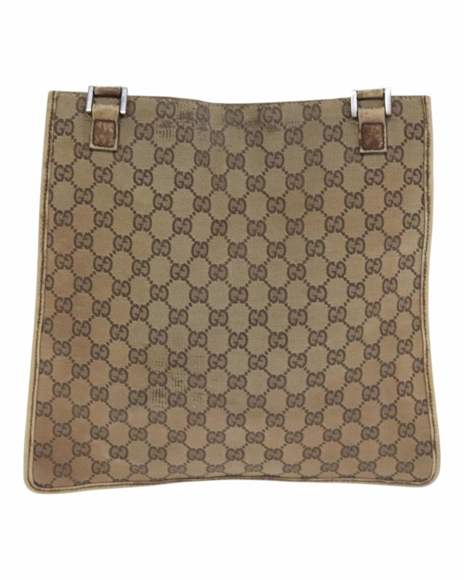 GG Canvas Shoulder Bag with Silver Accents