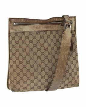 GG Canvas Shoulder Bag with Silver Accents
