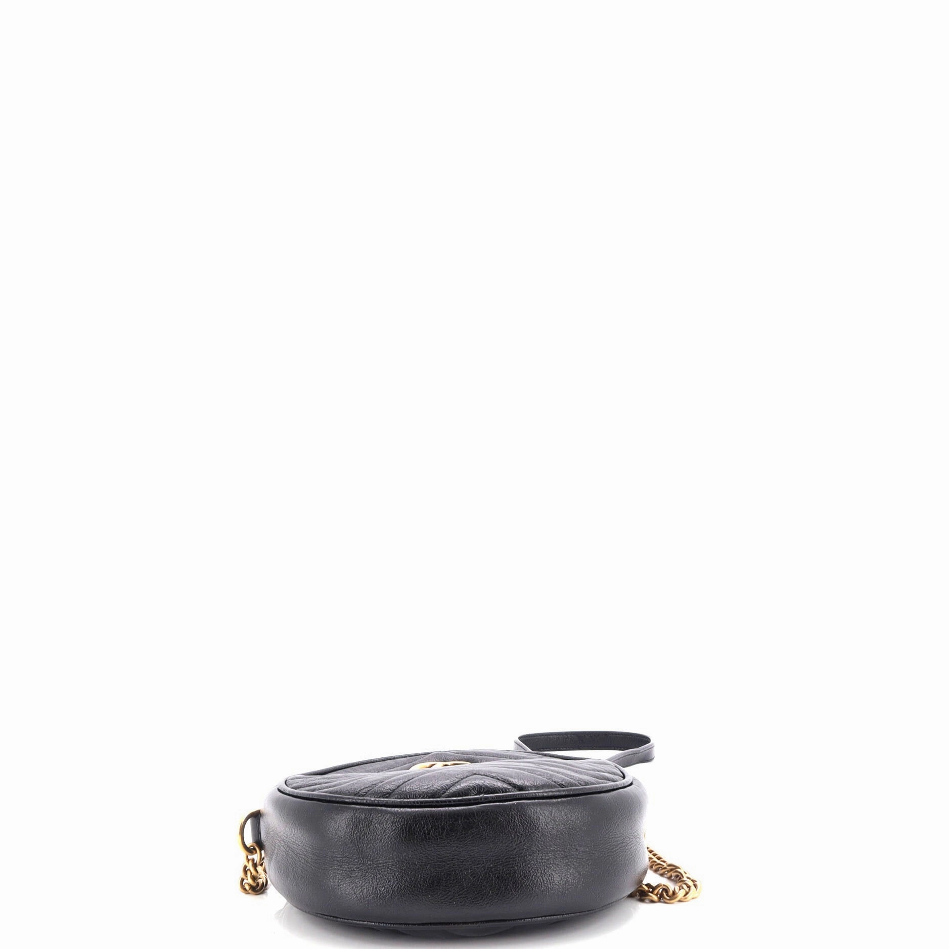 GG Marmont Round Shoulder Bag Matelasse Leather Mini