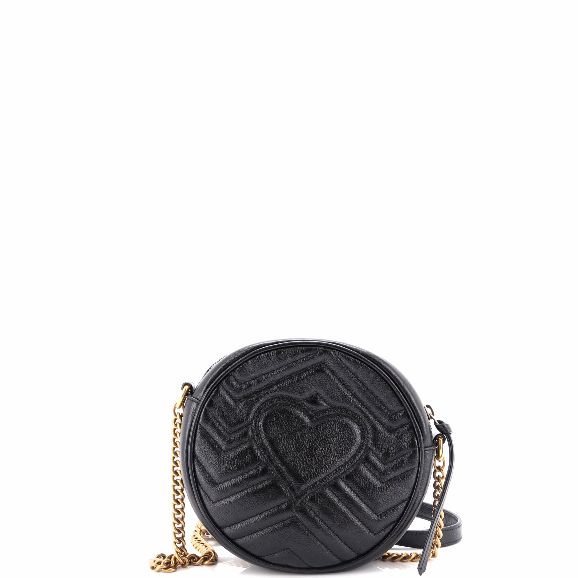 GG Marmont Round Shoulder Bag Matelasse Leather Mini