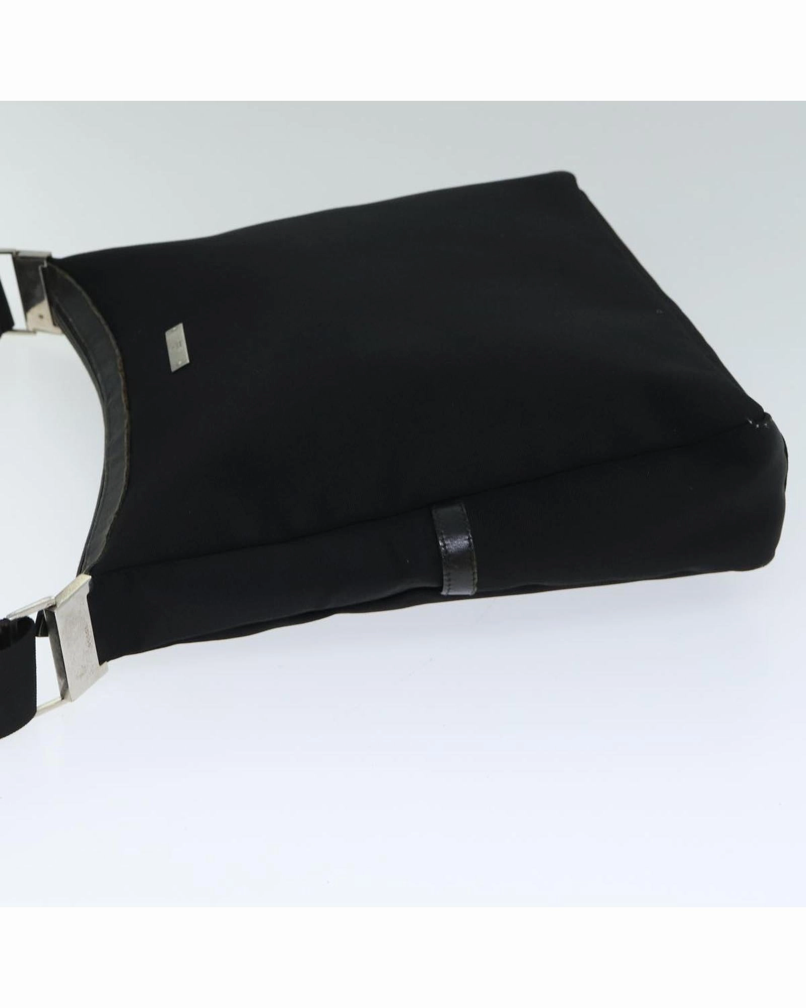 GG Nylon Shoulder Bag  Black