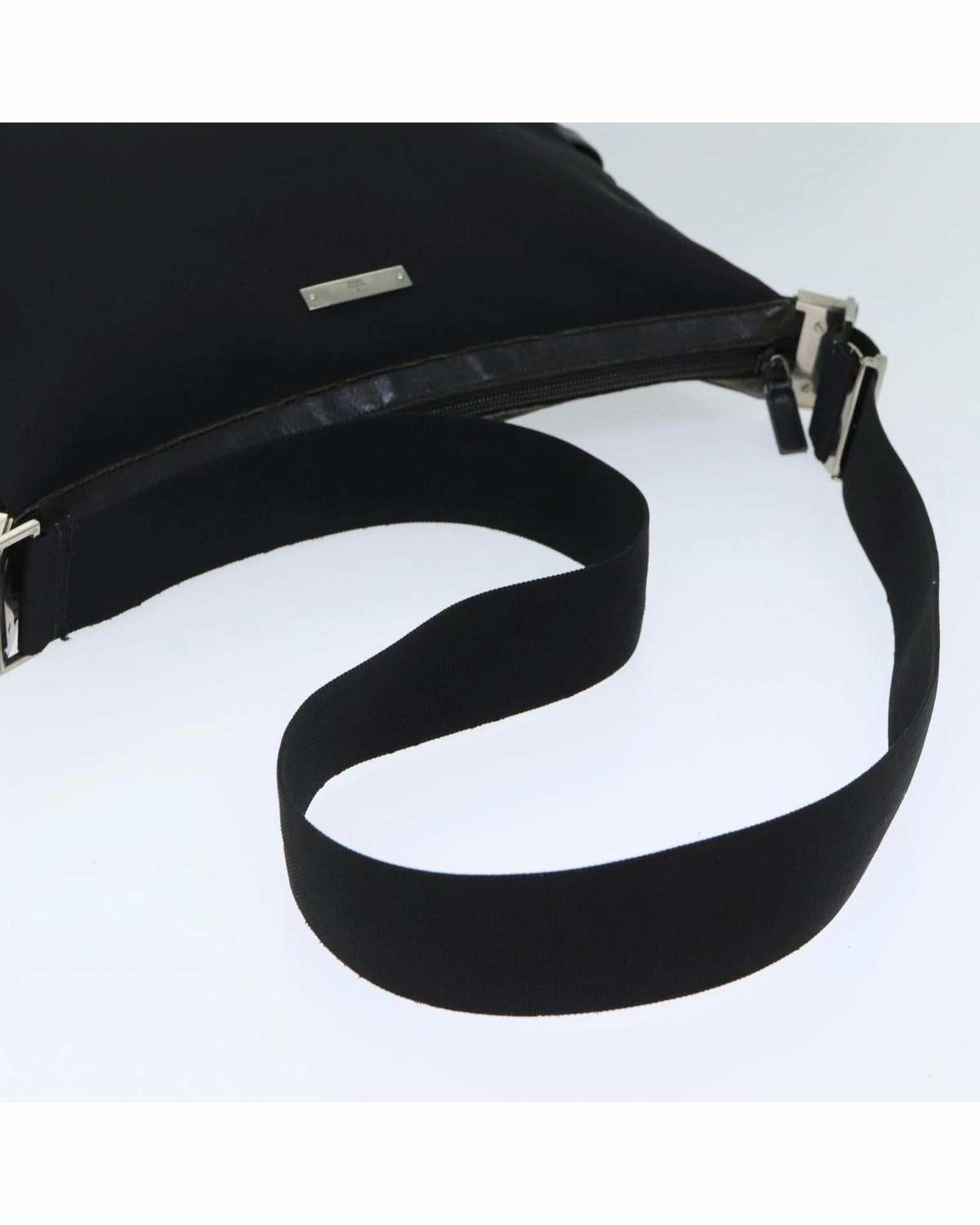 GG Nylon Shoulder Bag  Black